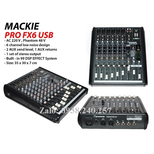 Bàn mixer mackie pro FX6 USB