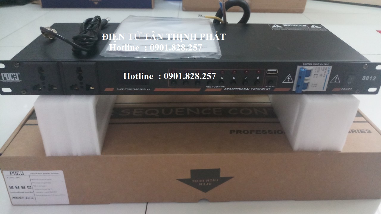 Chia nguồn, quản lý nguồn điện pdcj 8812 có cầu dao tự động, 10 cổng hàng chính hãng