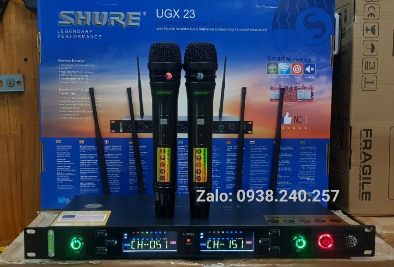 Micro không dây shure ugx23 hàng chuẩn cao cấp loại 1