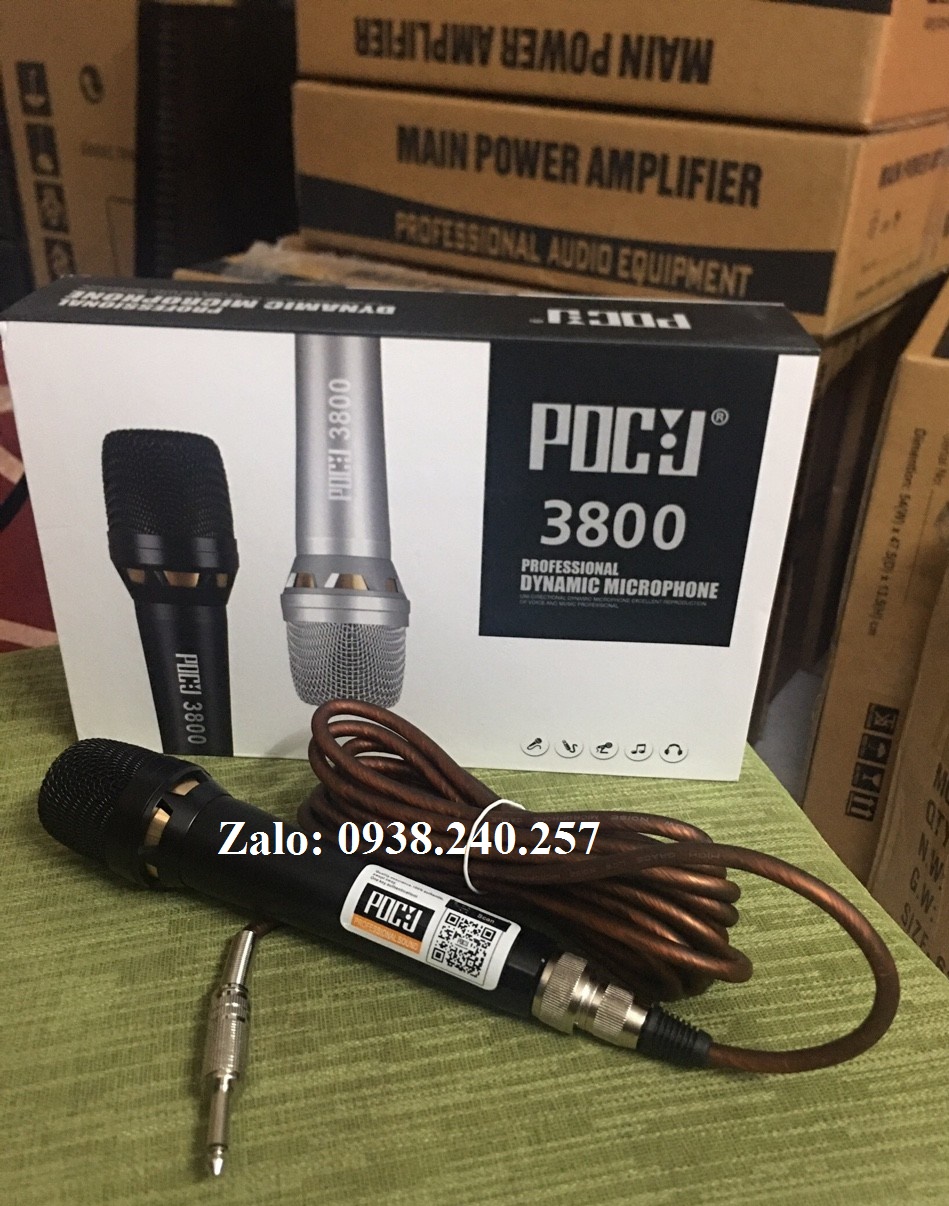 Micro có dây pdcj 3800 karaoke hút âm, chống hú cực tốt hàng chính hãng