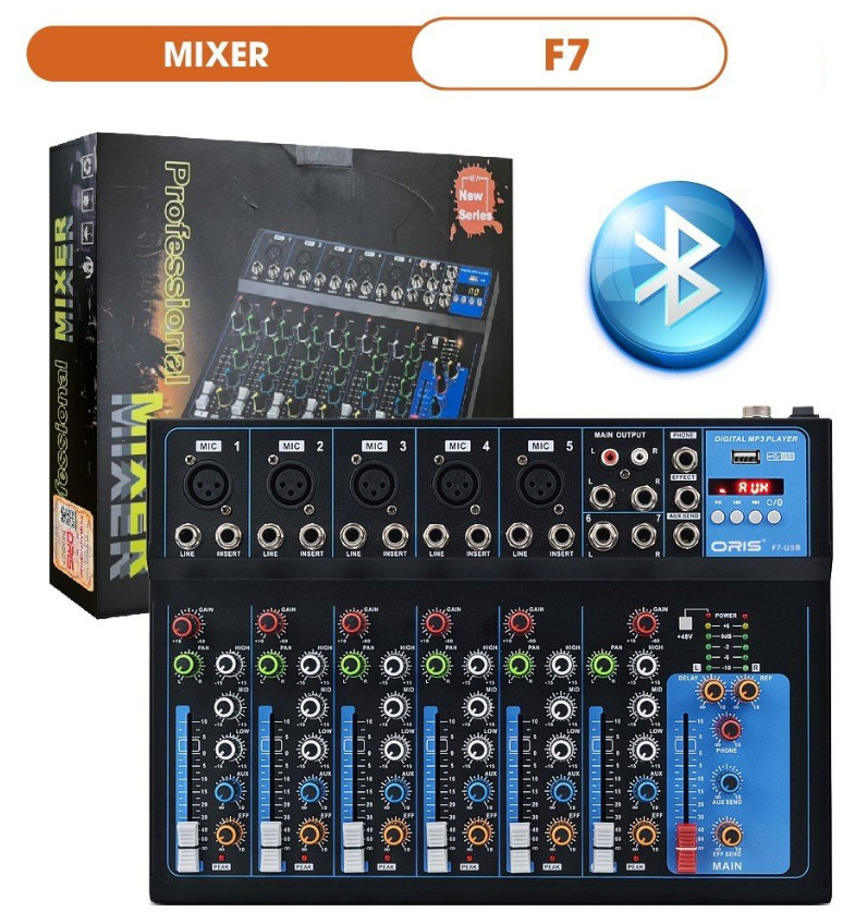 Mixer bluetooth chuyên nghiệp Oris F7-USB