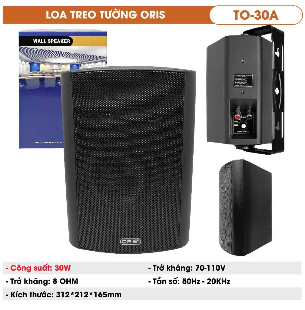 Loa Treo Tường chính hãng Oris TO-30A, công suất 30W Chuyên Dụng Cho Quán Cafe, Nhà Hàng, Salon Tóc, Viện Thẩm Mỹ