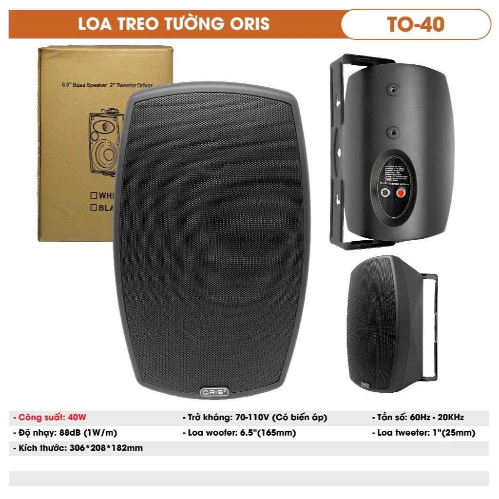 Loa Treo Tường chính hãng Oris TO 40 , công suất 40W, Chuyên Dụng Cho Quán Cafe, Nhà Hàng, Salon Tóc, Viện Thẩm Mỹ, Lớp học, bảo hành 12 tháng
