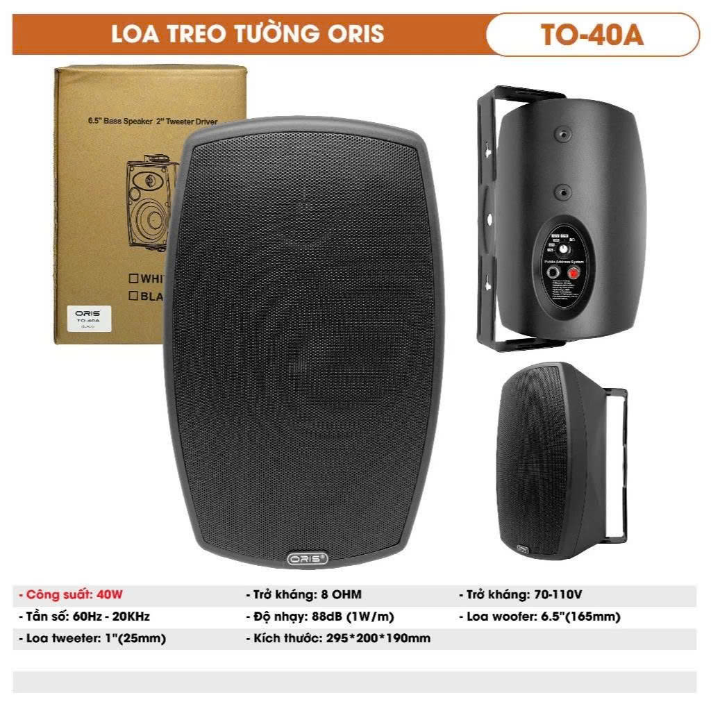 Loa Treo Tường chính hãng Oris TO-40A, công suất 40W Chuyên Dụng Cho Quán Cafe, Nhà Hàng, Salon Tóc, Viện Thẩm Mỹ