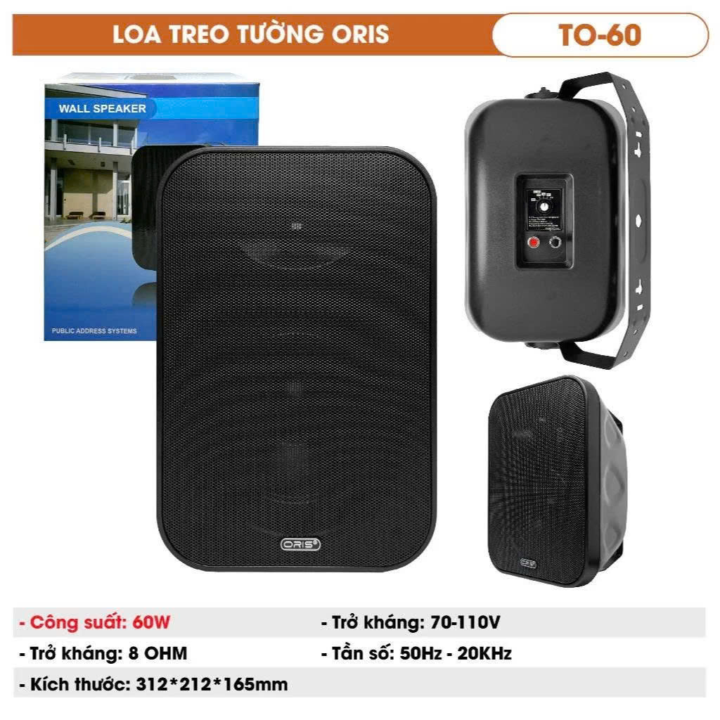 Loa Treo Tường chính hãng Oris TO-60, công suất 60W Chuyên Dụng Cho Quán Cafe, Nhà Hàng, Salon Tóc, Viện Thẩm Mỹ
