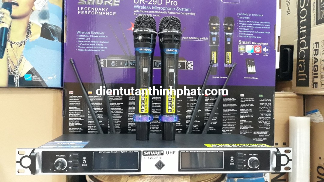 Micro karaoke không dây shure UR-29D PRO
