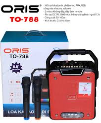 Loa karaoke blutooth công suất lớn ORIS TO-788 bass 20cm, loa kẹo kéo tặng kèm 02 mic sóng UHF hát rất nhẹ và hay