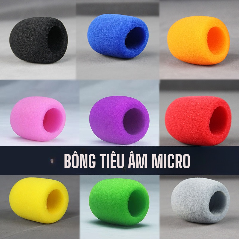 [NHÌU MÀU]Đầu Bọc Bảo vệ Mic karaoke Chống Bụi Bẩn - Giảm Nhiễu - Bông Lọc Gió, Màng Mút Lọc