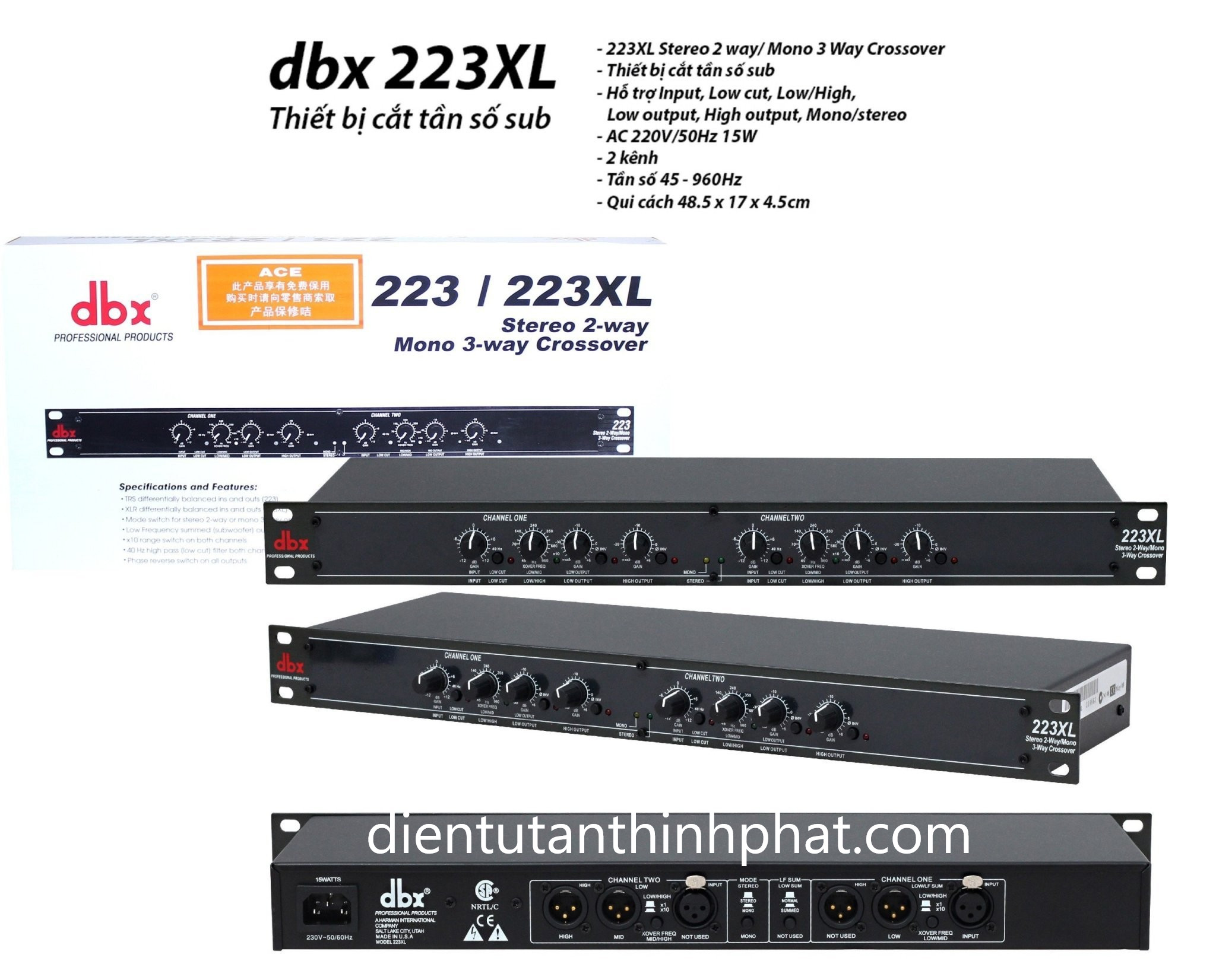 Crossover dbx 223xl hàng chuẩn loại 1
