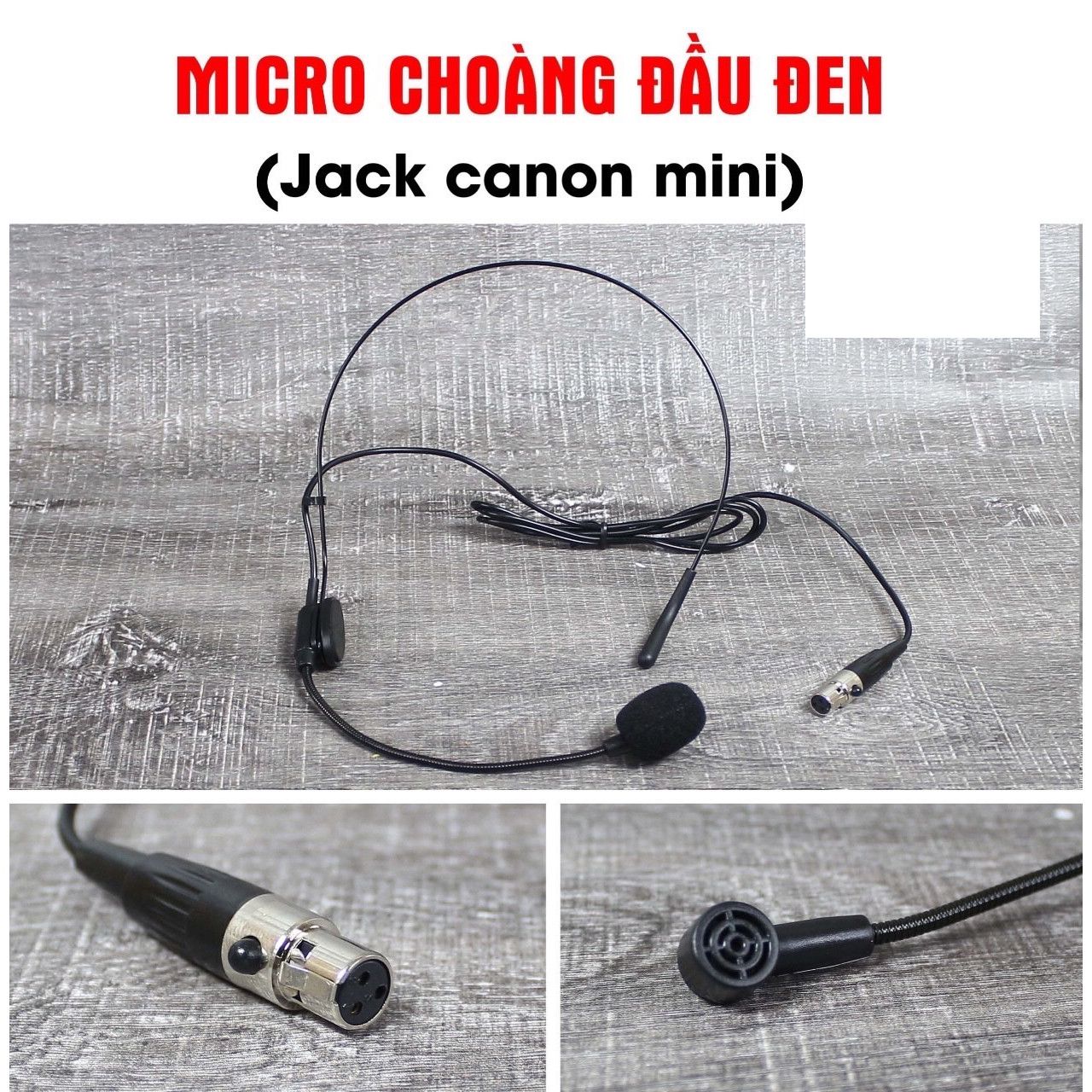 Micro choàng đầu ngõ canon mini màu đen