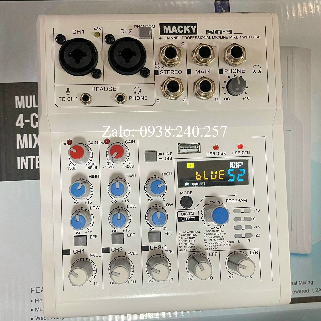 Bàn mixer Macky NG-3 có USB, Bluetooth