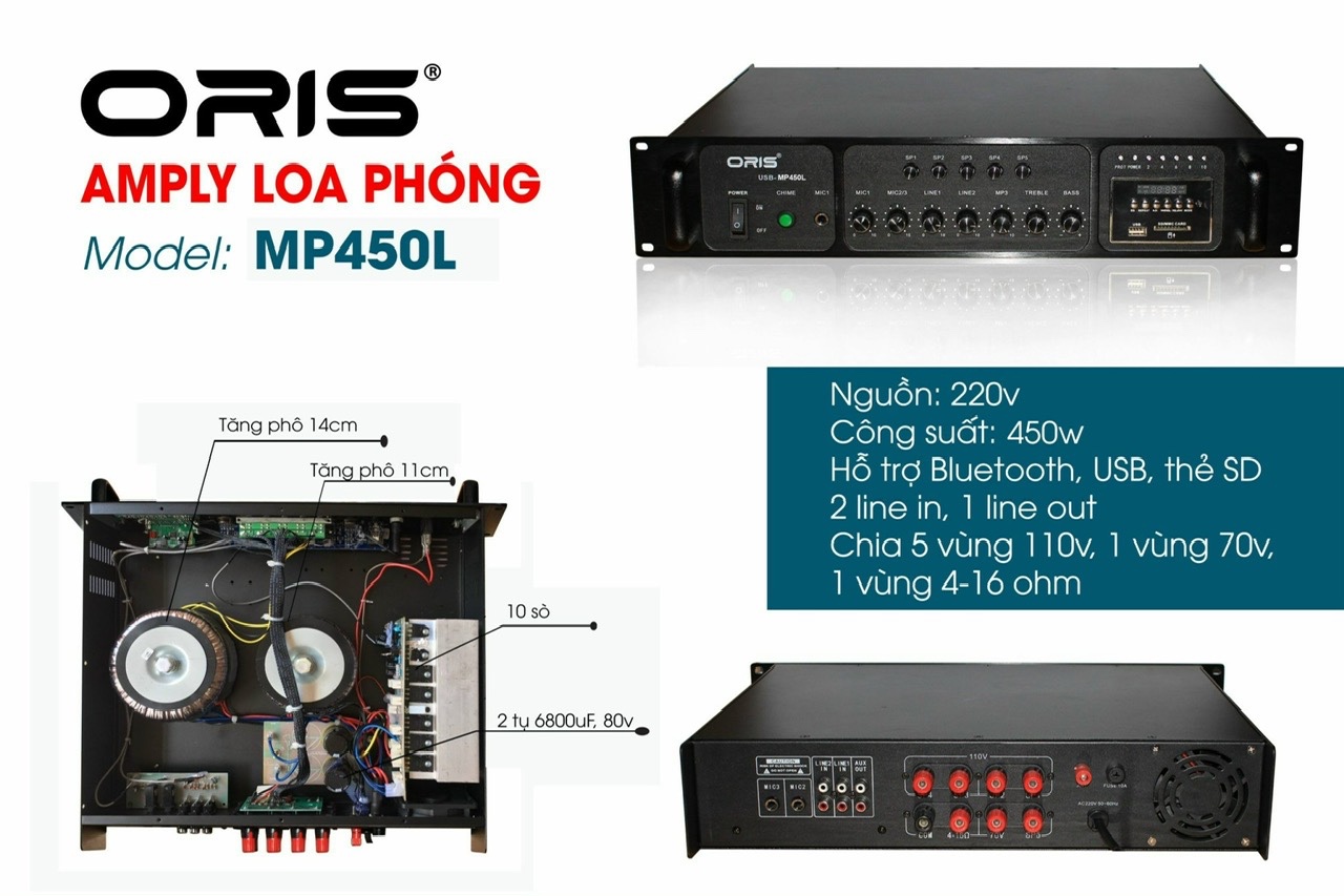 Amply loa phóng oris MP450L công suất 450W