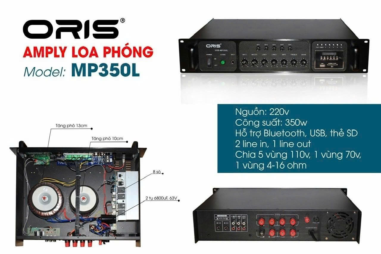 Amply loa phóng oris MP350L công suất 350W