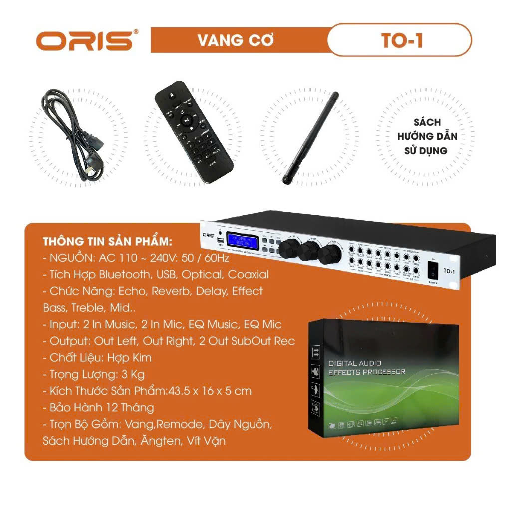 Vang cơ karaoke Bluetooth chống hú ORIS TO-1, khả năng xử lý âm thanh chính xác và chi tiết nhất đến từng dải tần