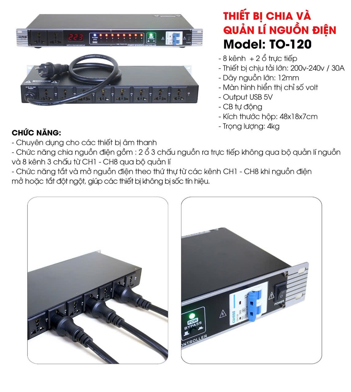 Chia nguồn, quản lý nguồn điện, ổn áp nguồn điện oris TO-120 10 cổng