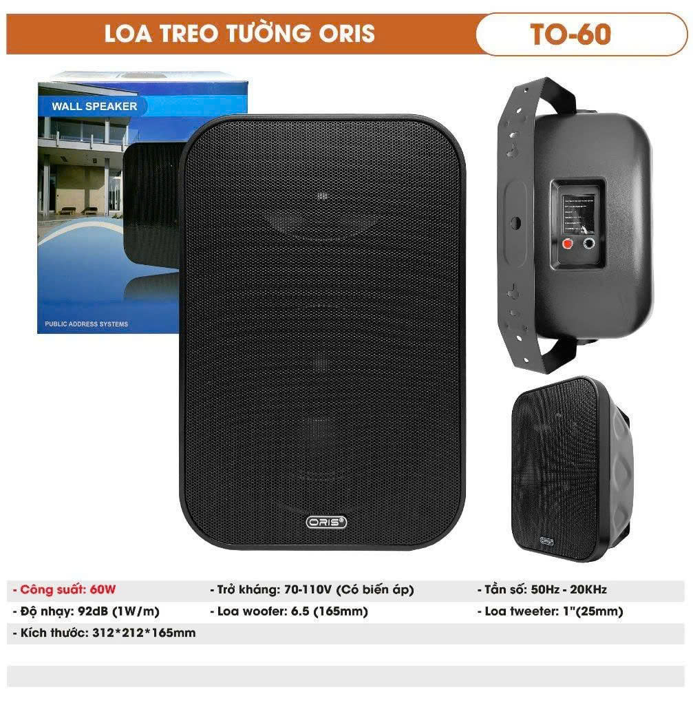 Loa Treo Tường chính hãng Oris TO-60, công suất 60W Chuyên Dụng Cho Quán Cafe, Nhà Hàng, Salon Tóc, Viện Thẩm Mỹ