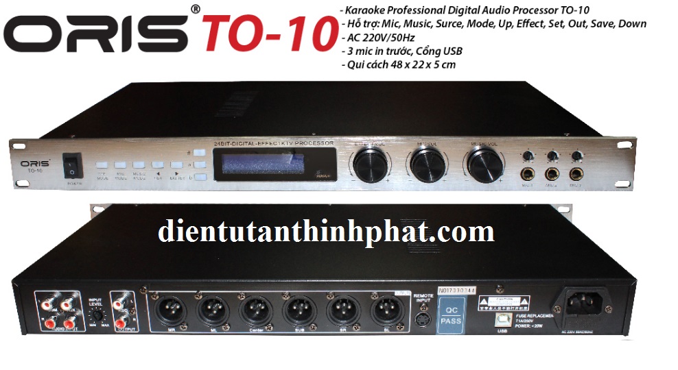 Vang số cao cấp karaoke chính hãng Oris TO-10 bộ nhận dạng và xử lý tín hiệu âm thanh chính hãng