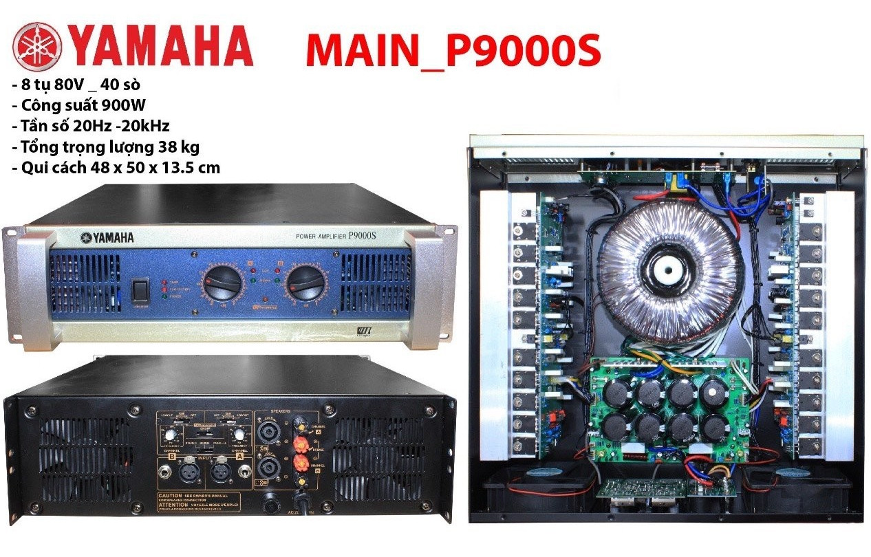Bộ đẩy công suất yamaha P9000s 40 sò, cục đẩy công suất cho dàn âm thanh sân khấu