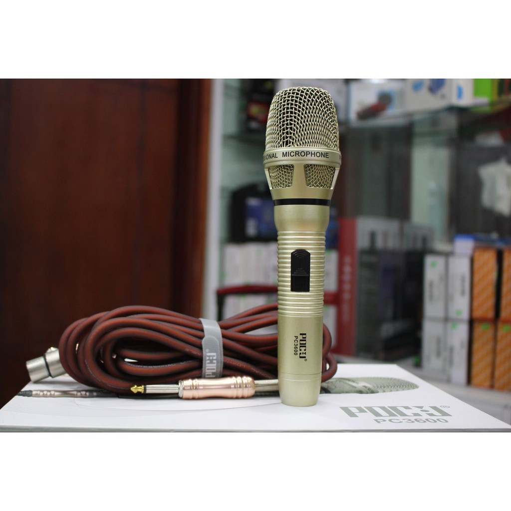 Micro có dây pdcj PC3600 karaoke hút âm, chống hú cực tốt hàng chính hãng