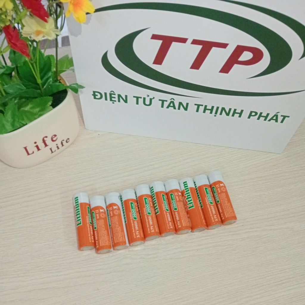 Pin sạc 18650 Li-Ion 3.7v Màu Cam dung lượng cao 2600mAh đầu nhọn phù hợp cho nhìu thiết bị