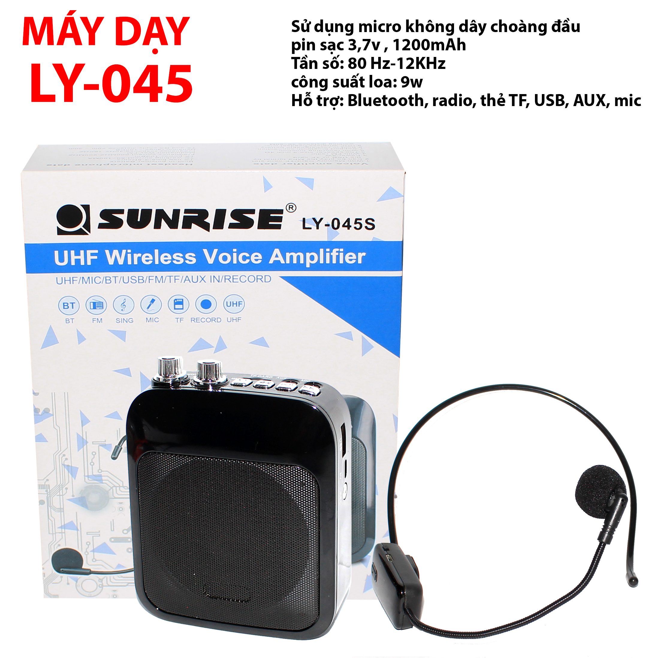 Máy trợ giảng, dạy học, giảng dạy sunrise LY-045S có bluetooth, usb, TF, AUX