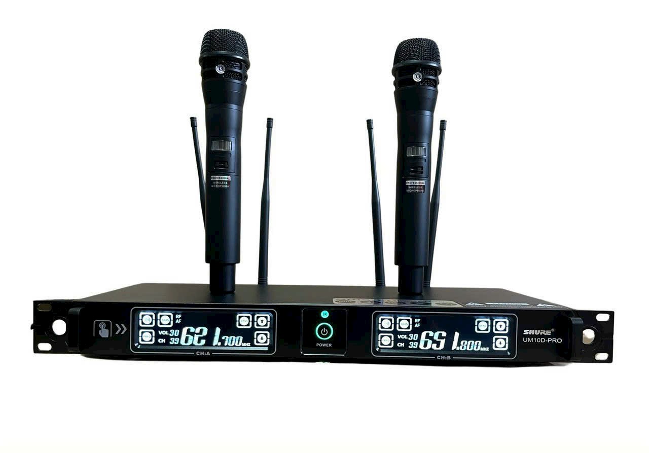 Micro karaoke không dây shure UM10D PRO chống hú tốt