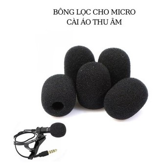 Combo 5 cái bông lọc micro trợ giảng, micro đeo tai, micro choàng đầu, micro cài áo