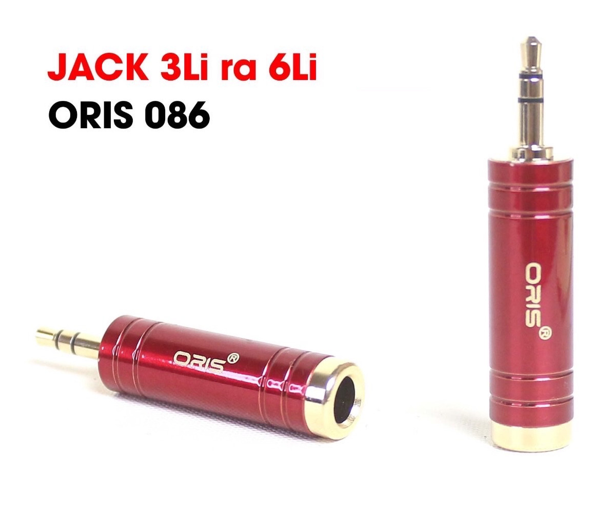 Jack 3 li ra 6 li oris 086 kết nối âm thanh, tiện lợi, cho ra tín hiệu âm thanh tốt, không bị rè nhiễu